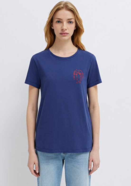 MAVİ M1613873-70498 Kadın Lacivert Baskılı T-Shirt