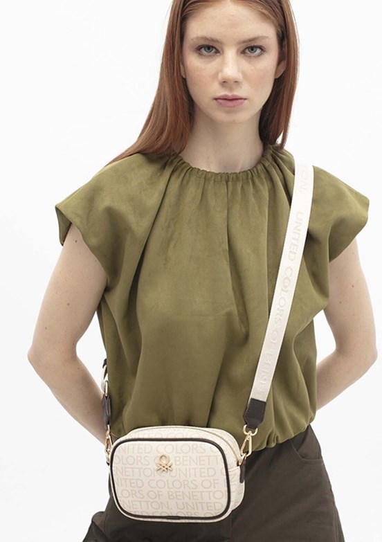 BENETTON - BNT_1791 Kadın Bej-Kahve Kol Çantası