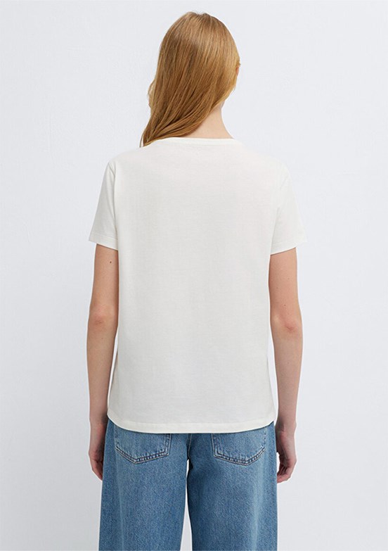 MAVİ - M1613891-80194 Kadın Beyaz Baskılı T-Shirt