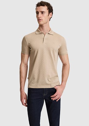 PİERRE CARDİN - Erkek Bej Polo Yaka T-Shirt
