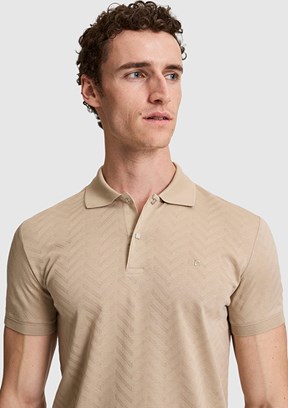 PİERRE CARDİN - Erkek Bej Polo Yaka T-Shirt