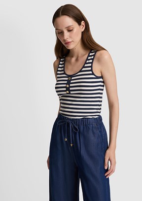 PİERRE CARDİN - Kadın Lacivert Atlet T-Shirt