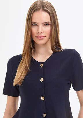 PİERRE CARDİN - Kadın Lacivert Slim Hırka