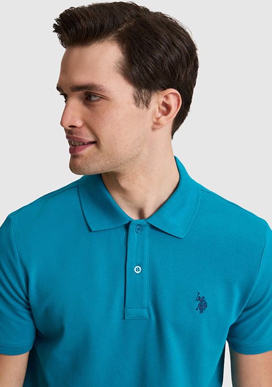 US POLO ASSN - Erkek Mavi Polo Yaka T-Shirt