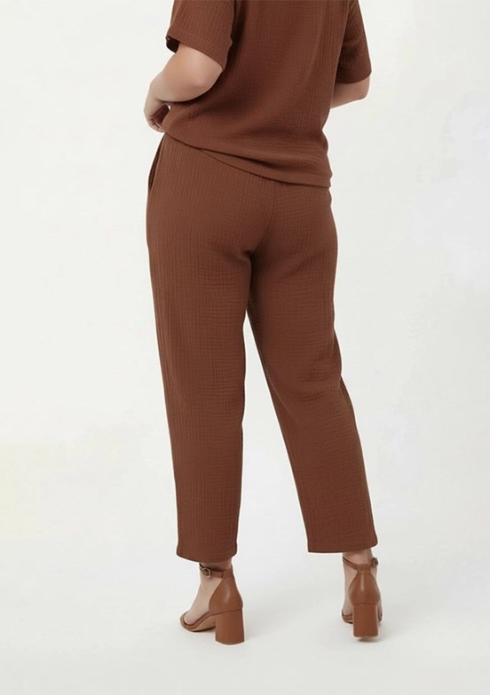 RMG - 1859 Kadın Kahverengi Normal Bel Pantolon