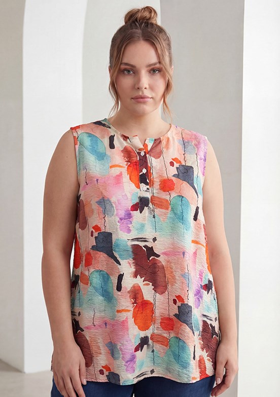 RMG - O6889 Kadın Turuncu Basic Bluz