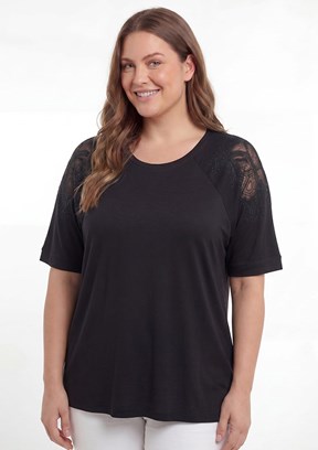 RMG - O6898 Kadın Siyah Basic T -Shırt