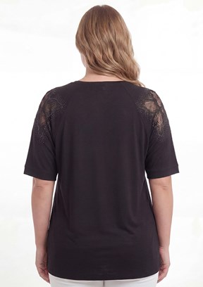 RMG - O6898 Kadın Siyah Basic T -Shırt
