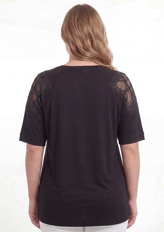 RMG - O6898 Kadın Siyah Basic T -Shırt