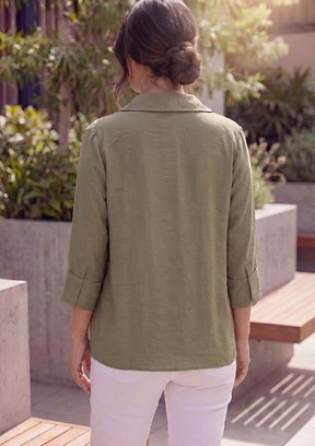 RMG - O6904 Kadın Haki Basic Bluz