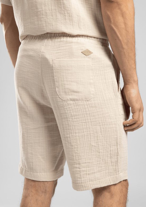 LEE COOPER Bosea - 262 LCM 221017 Erkek Bej Beli Lastikli Şort