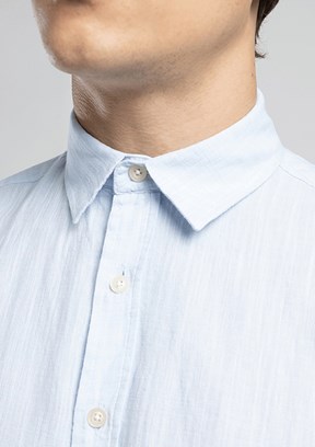 LEE COOPER Andre - 262 LCM 241003 Erkek Mavi Kısa Kol Gömlek