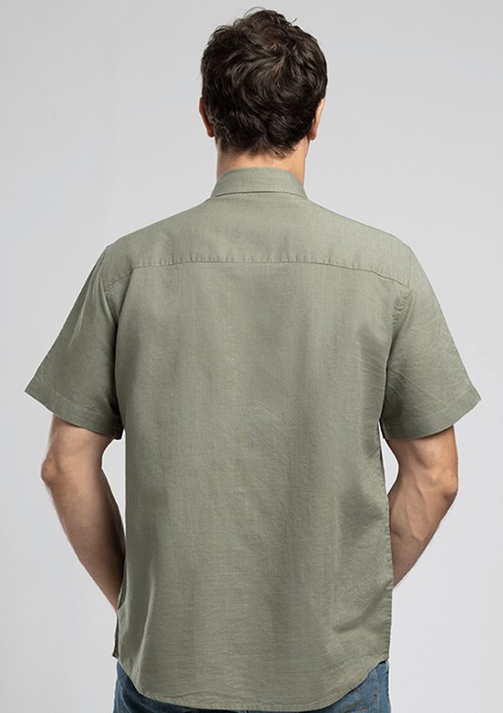 LEE COOPER Andre - 262 LCM 241003 Erkek Yeşil Kısa Kol Gömlek