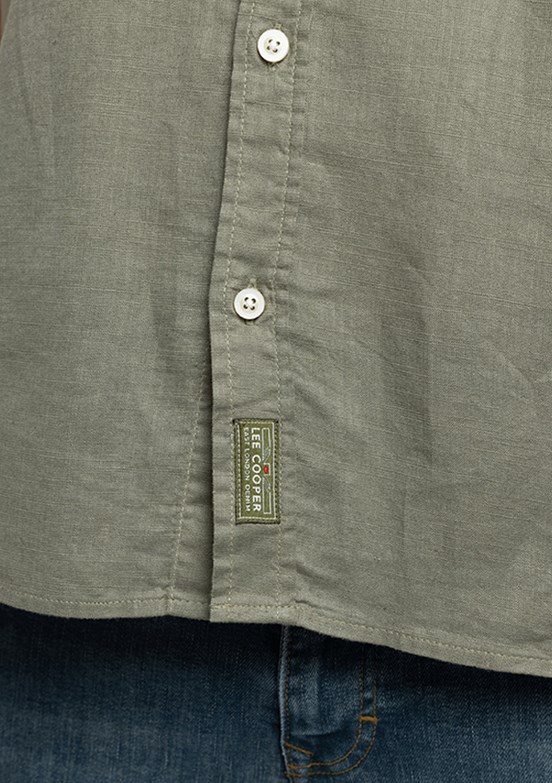 LEE COOPER Andre - 262 LCM 241003 Erkek Yeşil Kısa Kol Gömlek