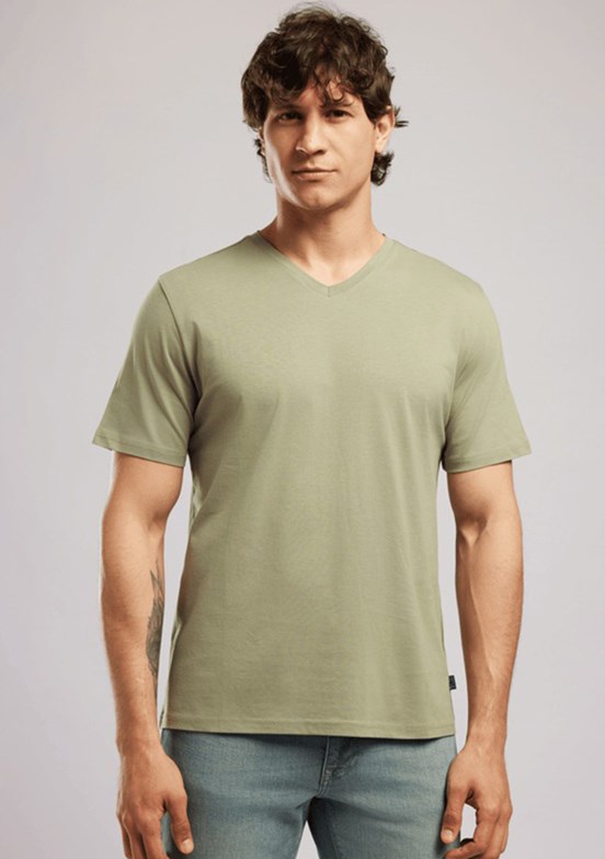 LEE COOPER Jonat - 262 LCM 242002 Erkek Yeşil V Yaka T-Shirt