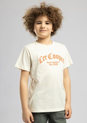 LEE COOPER Antique - 262 LCB 242002 Erkek Çocuk Beyaz O Yaka T-Shirt