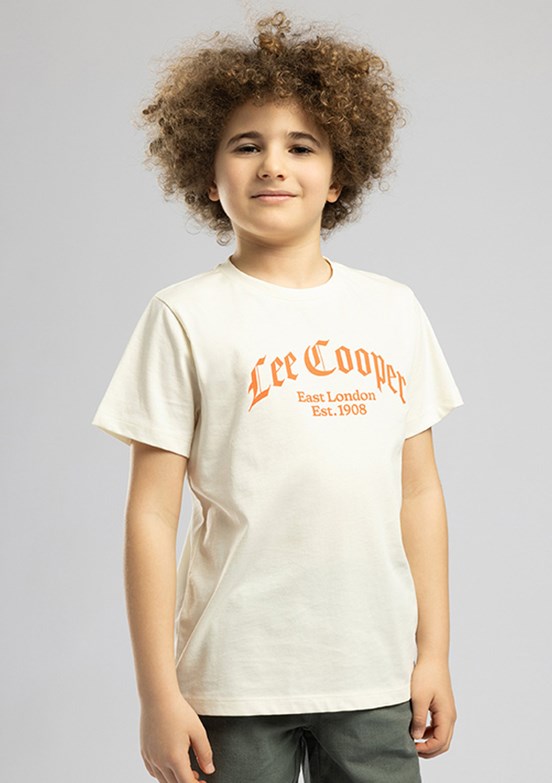 LEE COOPER Antique - 262 LCB 242002 Erkek Çocuk Beyaz O Yaka T-Shirt