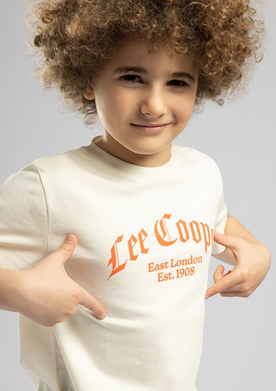 LEE COOPER Antique - 262 LCB 242002 Erkek Çocuk Beyaz O Yaka T-Shirt