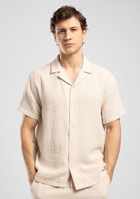 LEE COOPER Borle - 262 LCM 241014 Erkek Bej Kısa Kol Gömlek