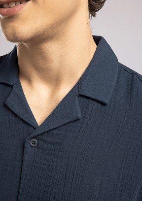 LEE COOPER Borle - 262 LCM 241014 Erkek Lacivert Kısa Kol Gömlek