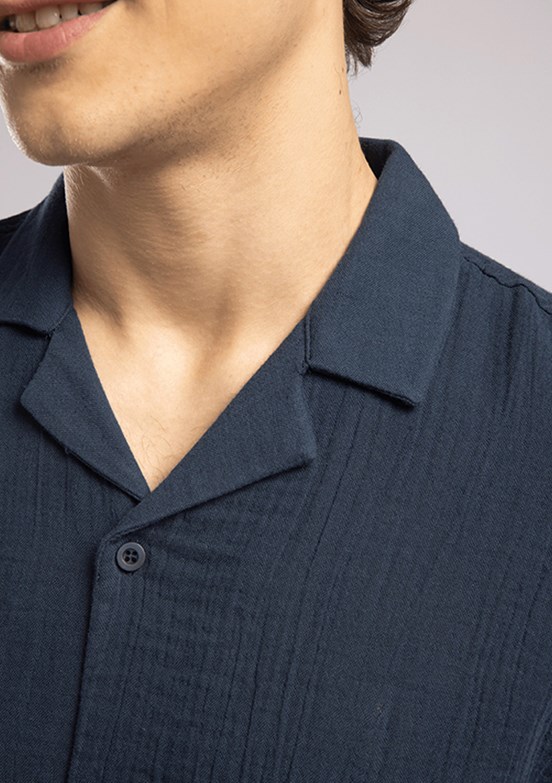LEE COOPER Borle - 262 LCM 241014 Erkek Lacivert Kısa Kol Gömlek
