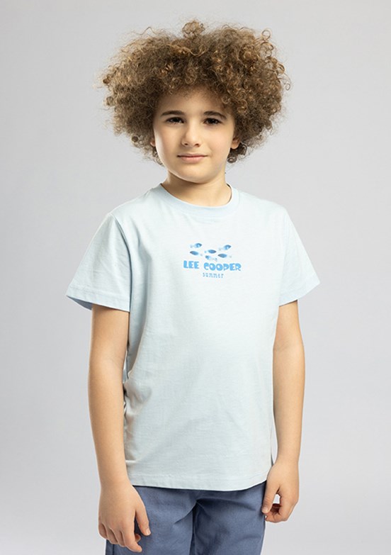 LEE COOPER Zumba - 262 LCB 242010 Erkek Çocuk Mavi O Yaka T-Shirt