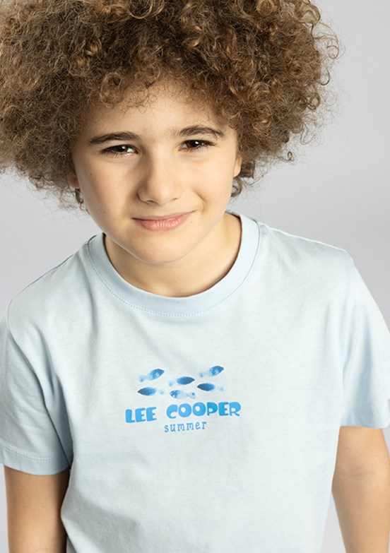 LEE COOPER Zumba - 262 LCB 242010 Erkek Çocuk Mavi O Yaka T-Shirt