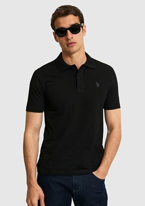 US POLO ASSN - Erkek Siyah Polo Yaka T-Shirt