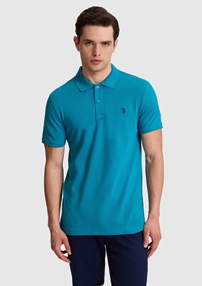 US POLO ASSN - Erkek Mavi Polo Yaka T-Shirt