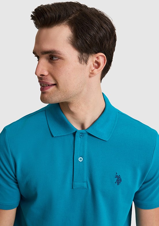 US POLO ASSN - Erkek Mavi Polo Yaka T-Shirt