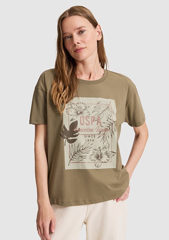 US POLO ASSN - Kadın Yeşil Comfort T-Shirt