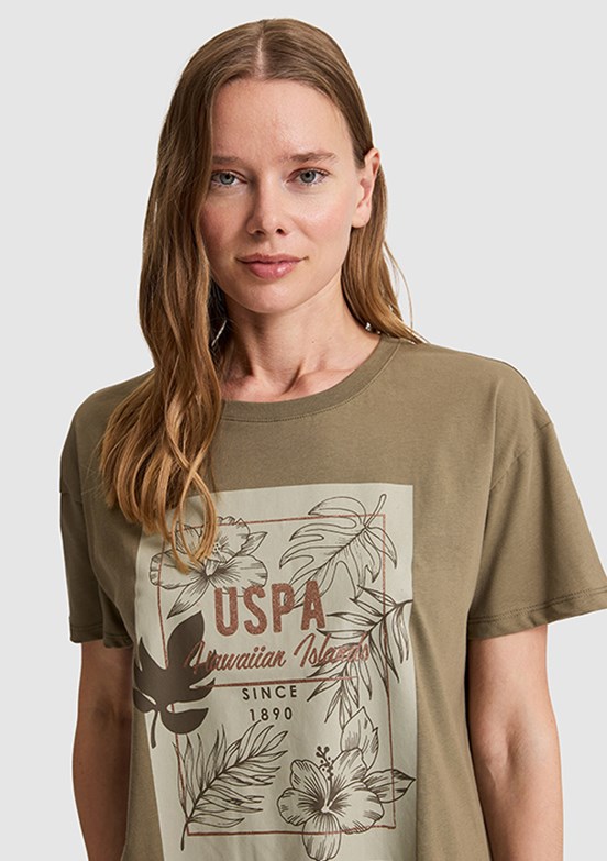 US POLO ASSN - Kadın Yeşil Comfort T-Shirt