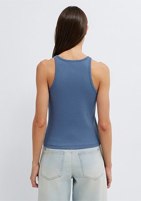 MAVİ - M1613912-70736 Kadın Mavi Atlet T-Shirt
