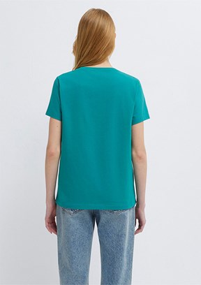 MAVİ - M1613873-71914 Kadın Yeşil Baskılı T-Shirt