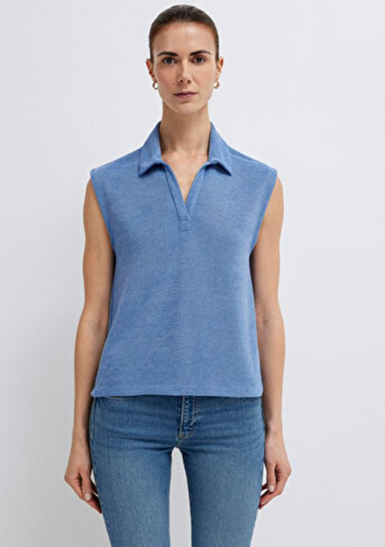 MAVİ M 1613952-70853 Kadın Çok Renkli Polo Yaka T-Shirt