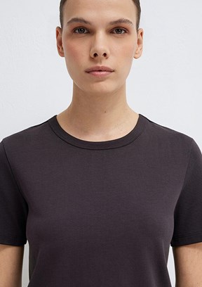 MAVİ - M1614067-88615 Kadın Kahverengi Basic T-Shirt