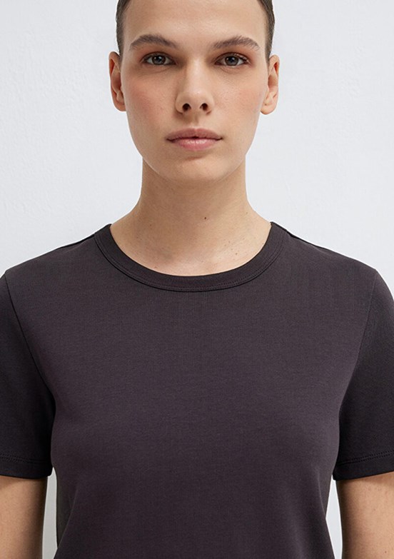 MAVİ - M1614067-88615 Kadın Kahverengi Basic T-Shirt