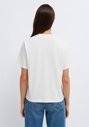 MAVİ - M1613890-80194 Kadın Beyaz Baskılı T-Shirt