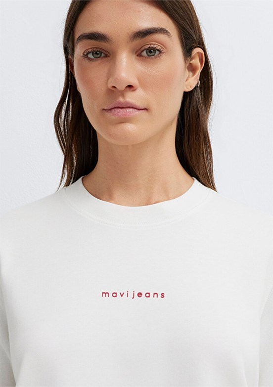 MAVİ - M1613890-80194 Kadın Beyaz Baskılı T-Shirt