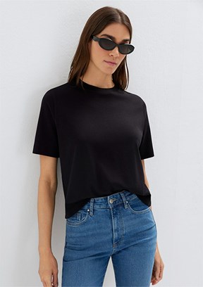 MAVİ - M1614218-900 Kadın Siyah Basic T-Shirt