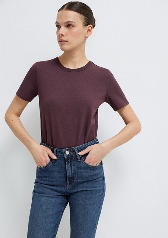 MAVİ - M1614067-70223 Kadın Kahverengi Basic T-Shirt