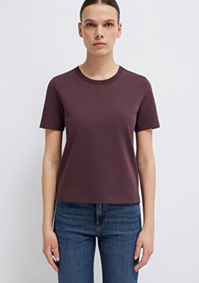 MAVİ M 1614067-70223 Kadın Kahverengi Basic T-Shirt