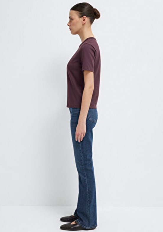 MAVİ M 1614067-70223 Kadın Kahverengi Basic T-Shirt
