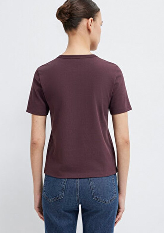 MAVİ M 1614067-70223 Kadın Kahverengi Basic T-Shirt