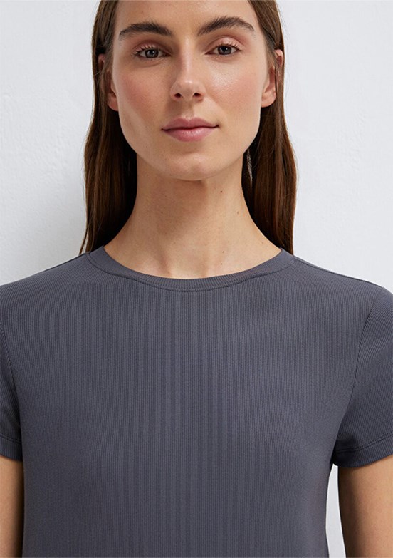 MAVİ - M1612904-83620 Kadın Gri Basic T-Shirt