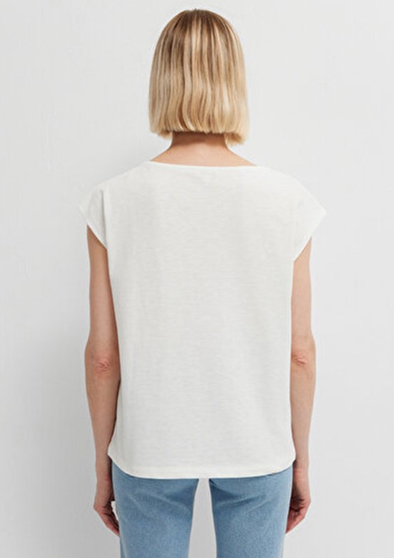 MAVİ M1613946-70057 Kadın Beyaz Kısa Kol T-Shirt