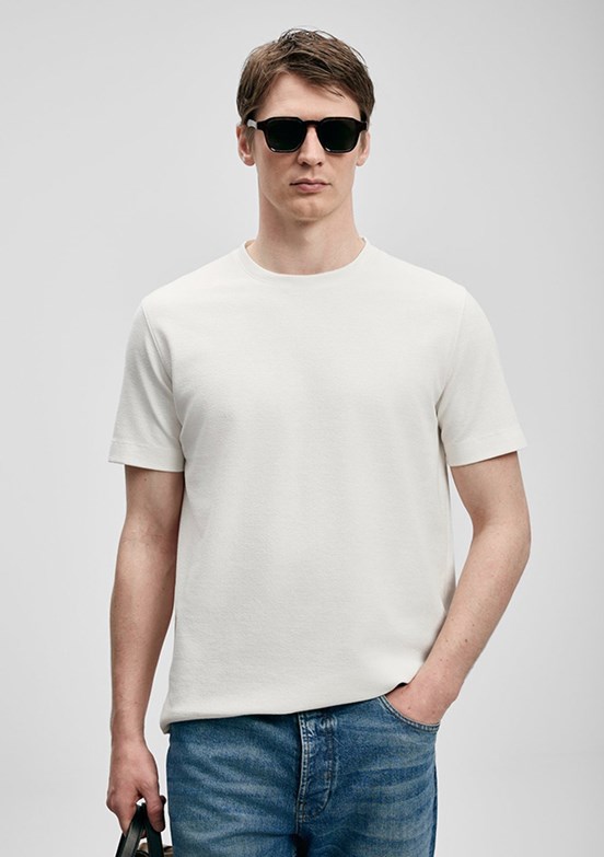 LUFİAN Soft - 111020311 Erkek Beyaz Baskılı T-Shirt