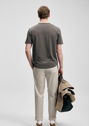 LUFİAN Junya - 111020312 Erkek Bej Baskılı T-Shirt