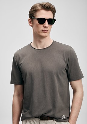 LUFİAN Junya - 111020312 Erkek Bej Baskılı T-Shirt