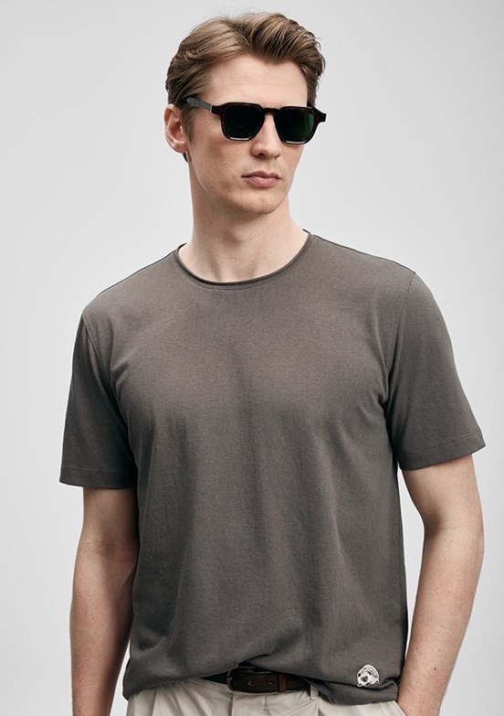 LUFİAN Junya - 111020312 Erkek Bej Baskılı T-Shirt